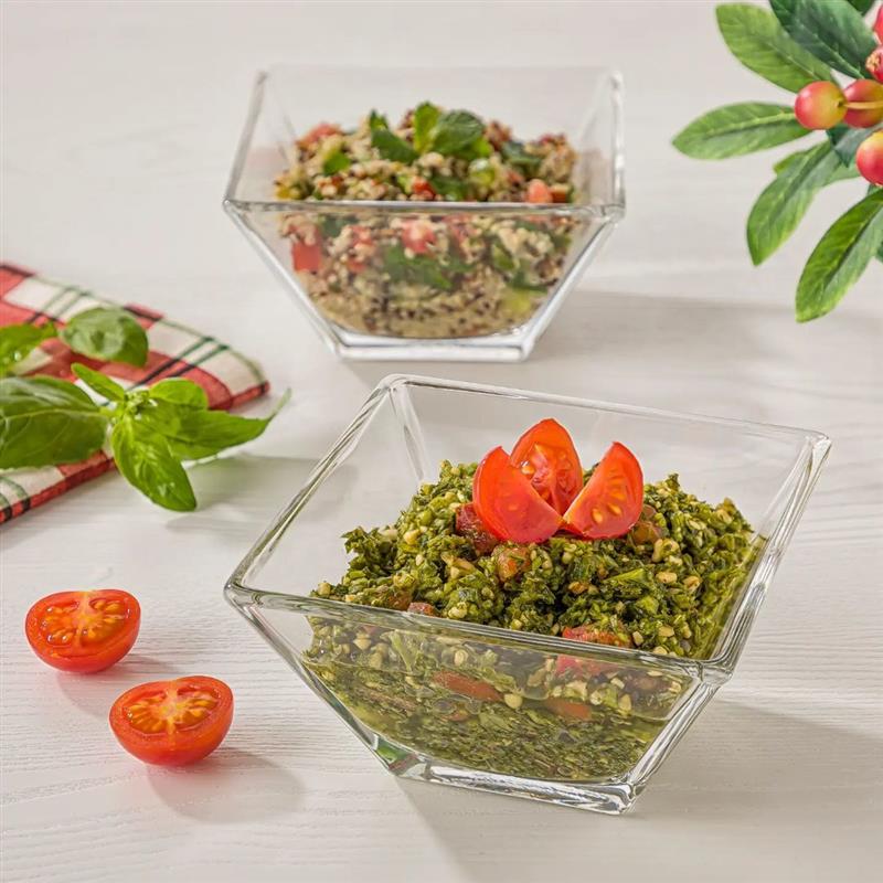6 PCS SET SQUARE DIP GLASS BOWL