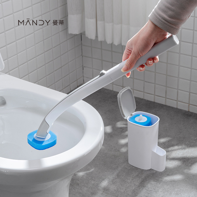 TOILET BRUSH WITH DISPOSABLE HEAD SET