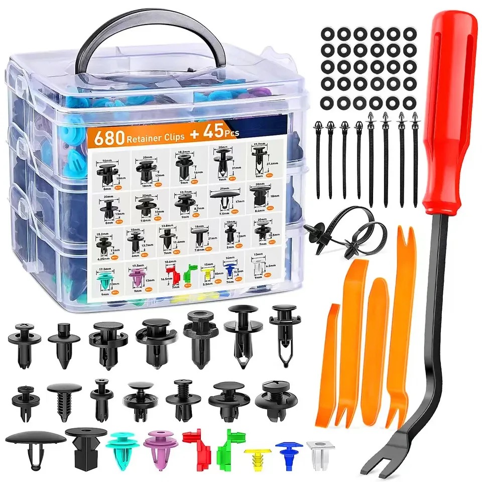 680 PCS CAR REPAIR FASTENER KIT SET