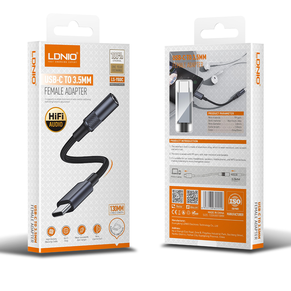LDNIO LSY80C 3.5MM AUDIO ADAPTER CABLE TYPE-C
