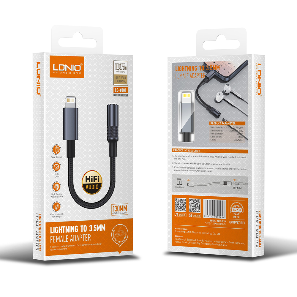LDNIO LSY80I 3.5MM AUDIO ADAPTER CABLE TYPE-IPH