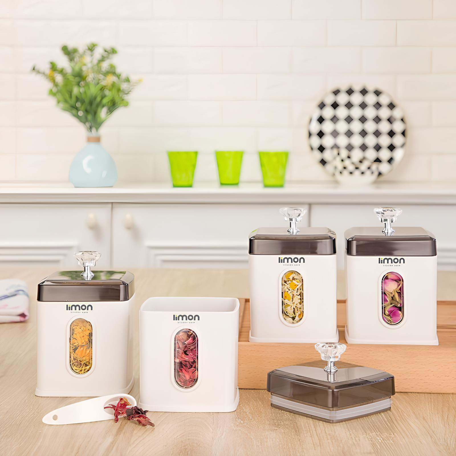 LIMON KITCHEN 4PCS SET RECTANGLE CANISTER