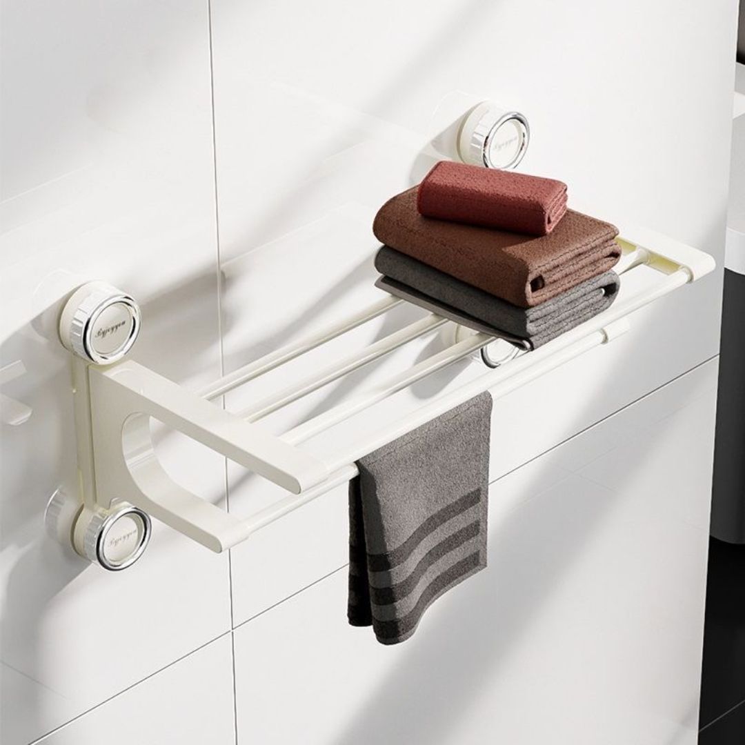 RETRO SUCTION CUP LONG MULTI ROD TOWEL DRYING RACK