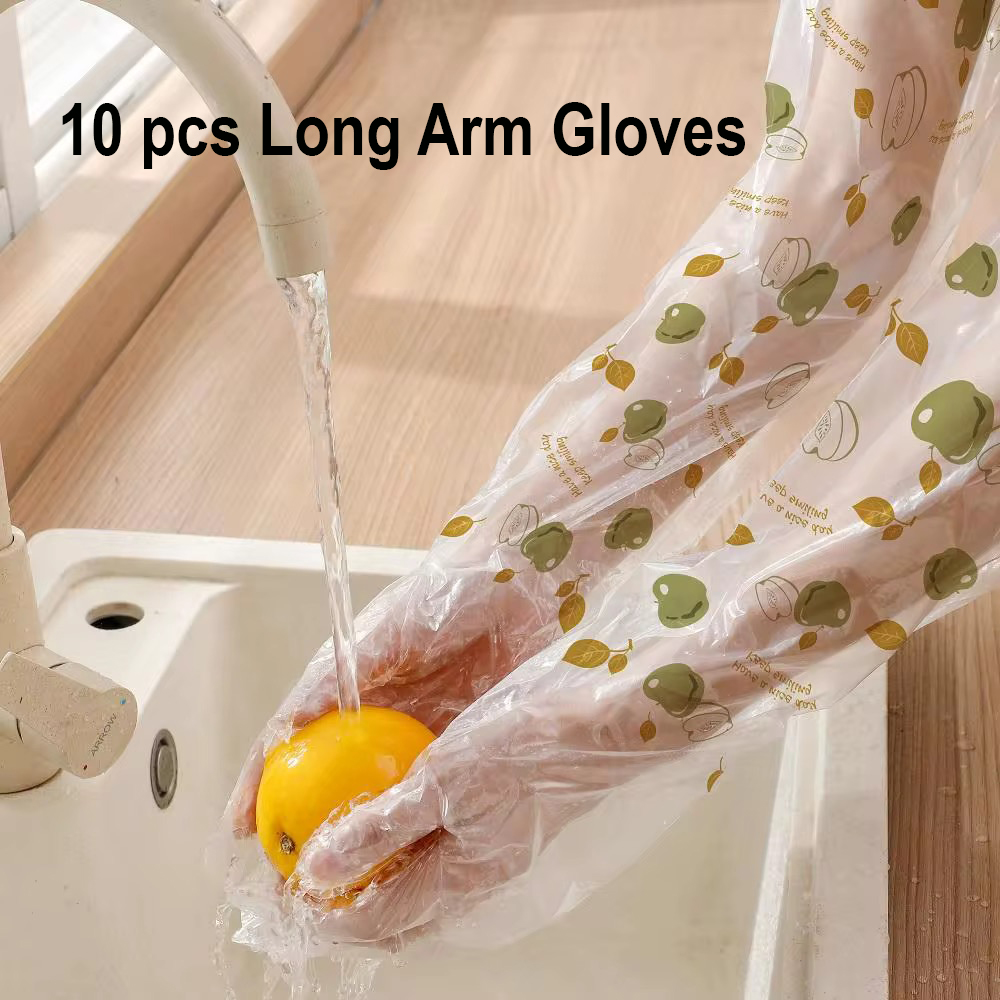 DISPOSABLE LONG ARM GLOVES 10 PCS SET