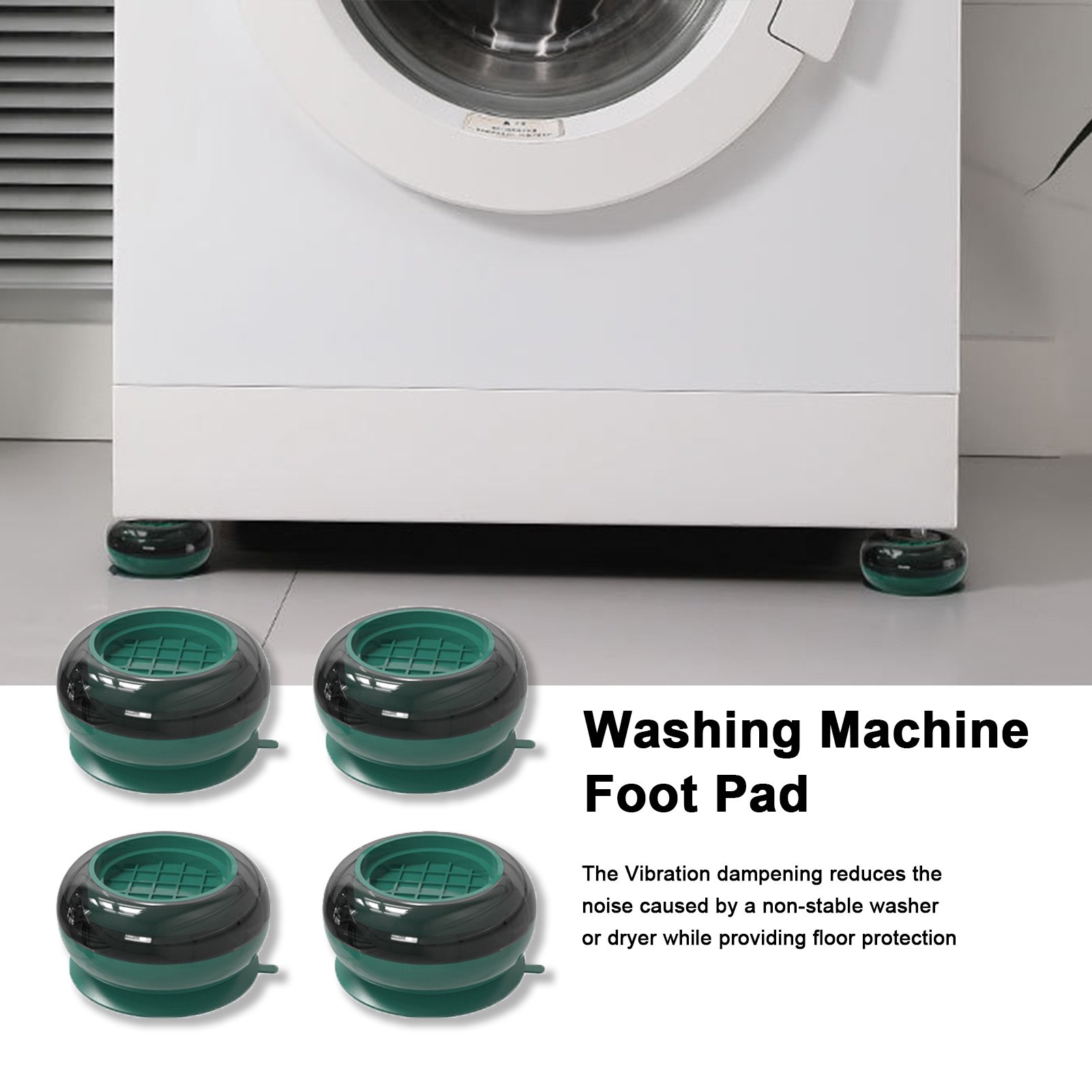 ANTI-VIBRATION WASHING MACHINE FOOT PADS – NOISE & SHOCK ABSORBER