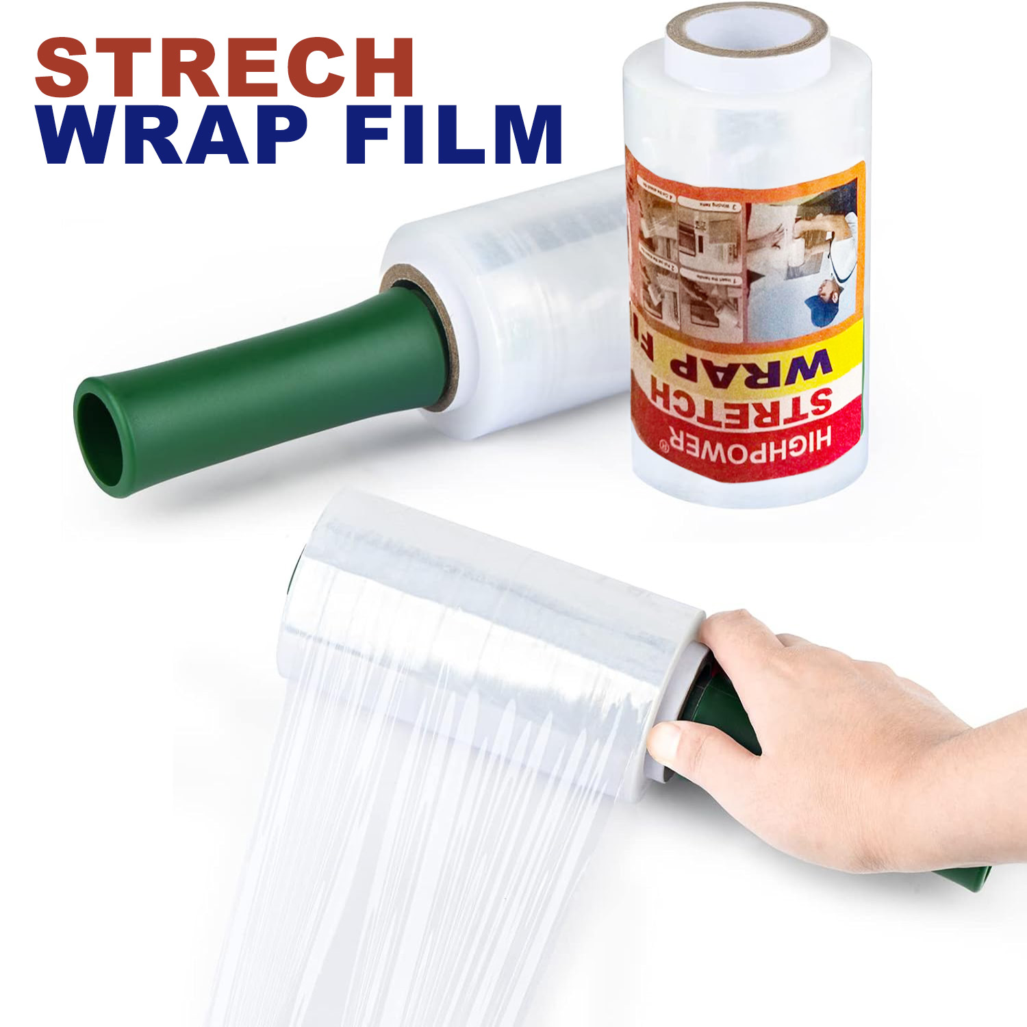 STRETCH WRAP FILM WITH ROLLER HANDLE