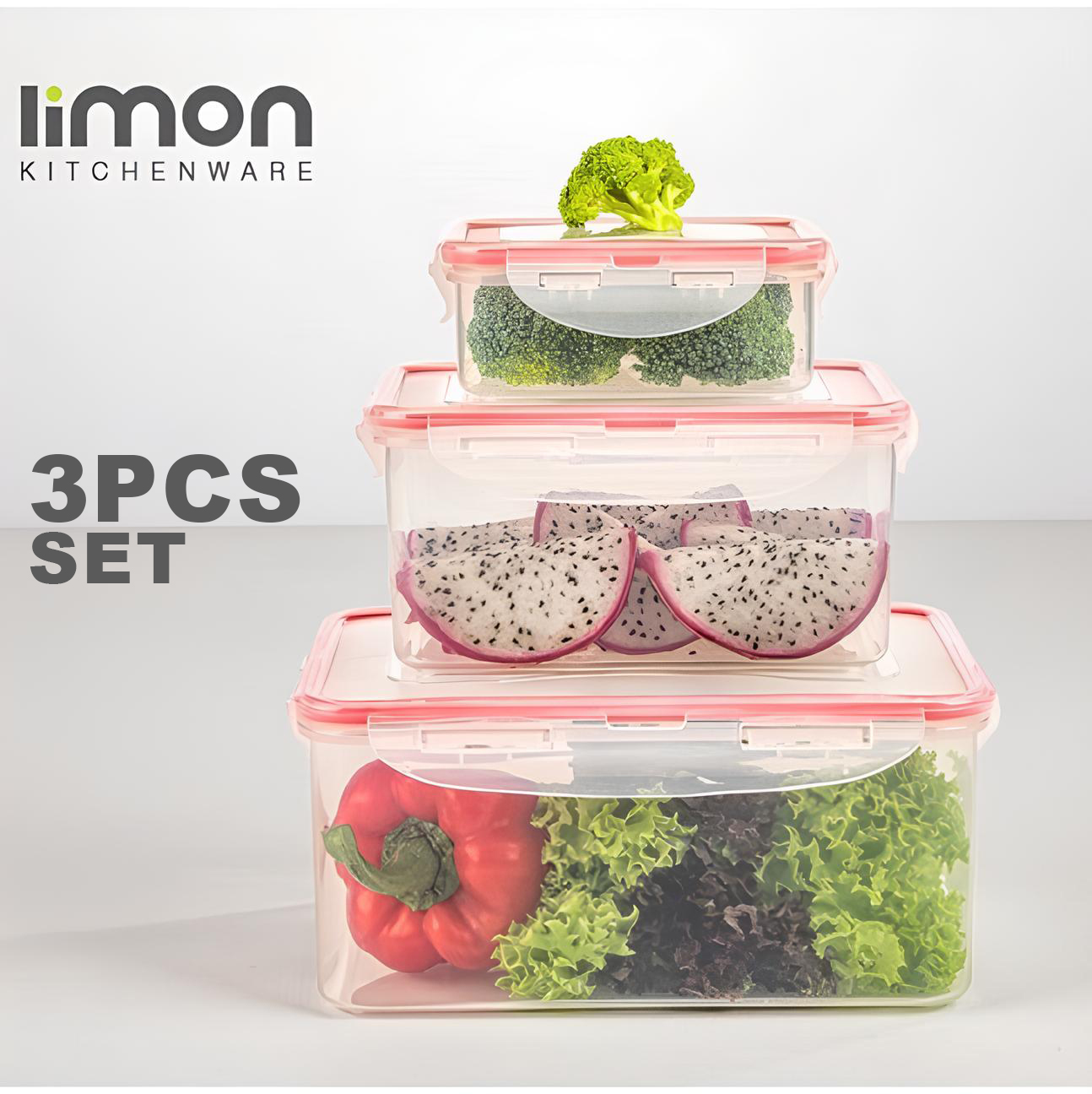 3PCS SET RECTANGLE FOOD CONTAINER