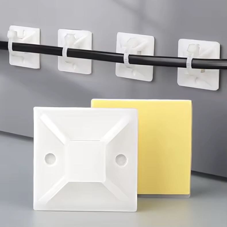 12PCS ADHESIVE CABLE CLAMP WITH SCREW BASE S070-8