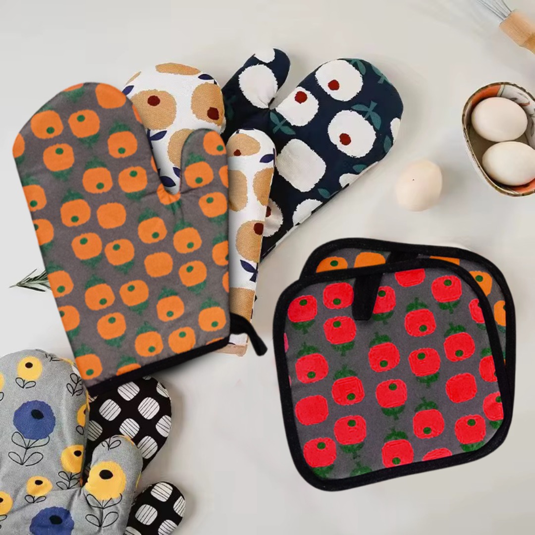 2 PCS SET POT PAD HEAT PROOF MITTEN