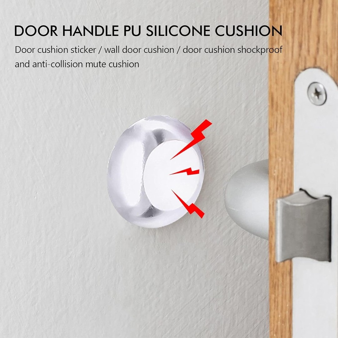 واقي الجدران لمقابض الأبواب شفاف من السيليكون لحماية الجدران من الصدمات والخدوش الناتجة عن اصطدام الأبواب العبوة 4 قطع