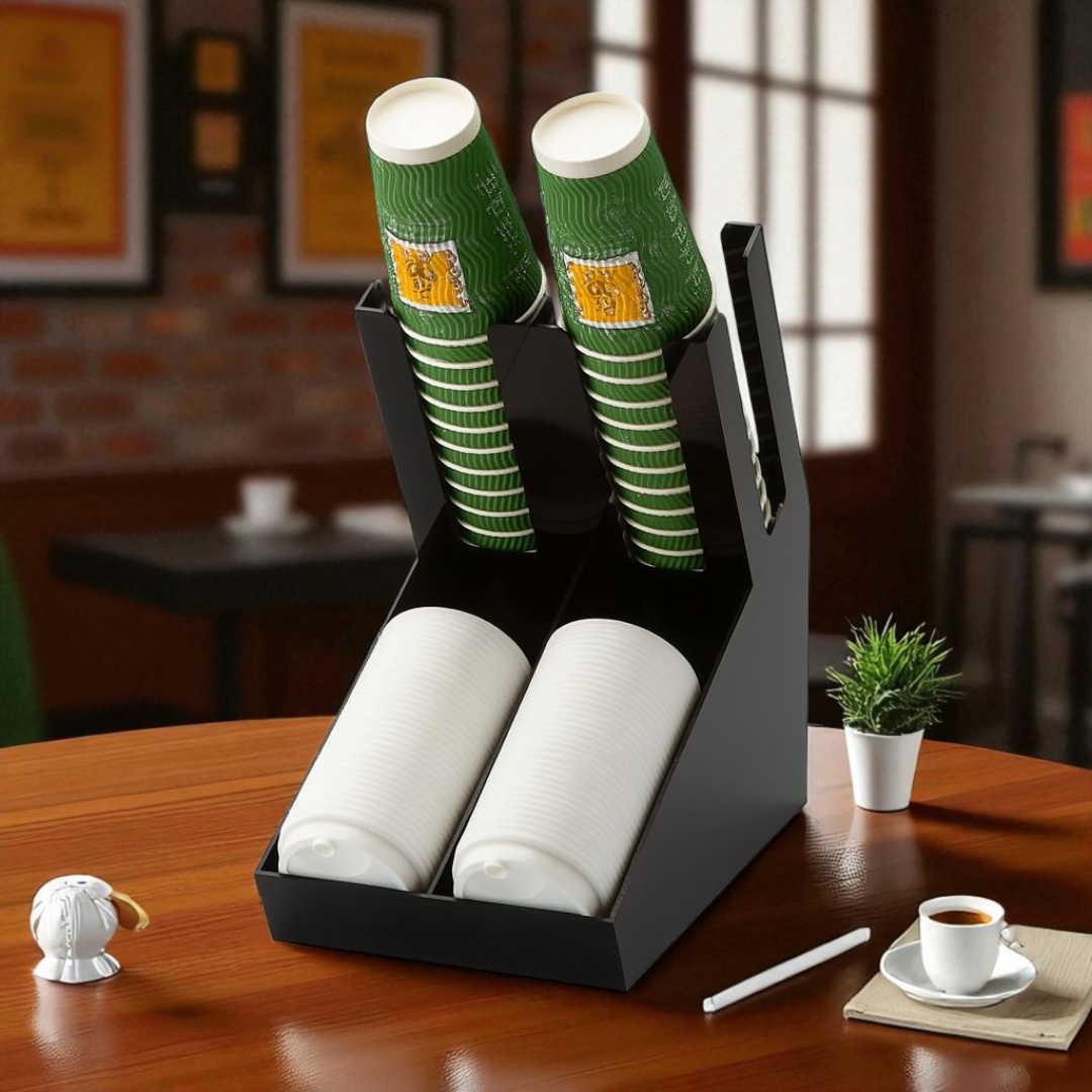 4 SLOT DISPOSABLE CUP & LID HOLDER