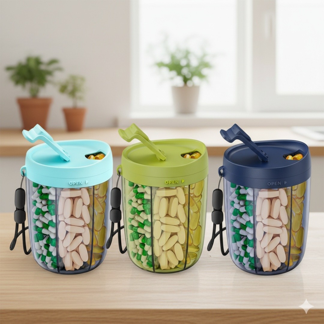6 COMPARTMENT PILL ORGANIZER