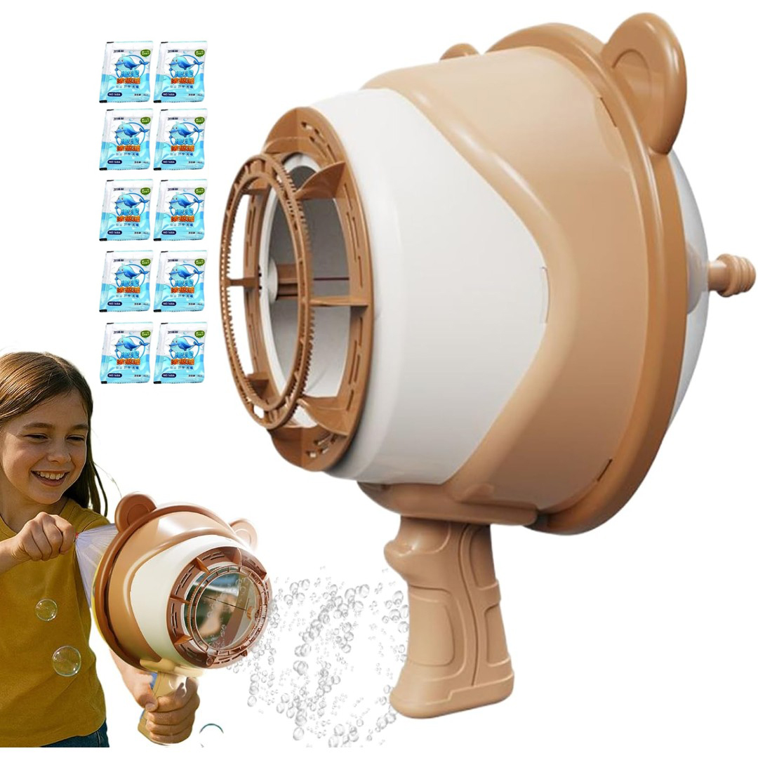 BUBBLE BLOWER WITH 10 PACKS BUBBLE SOLUTION