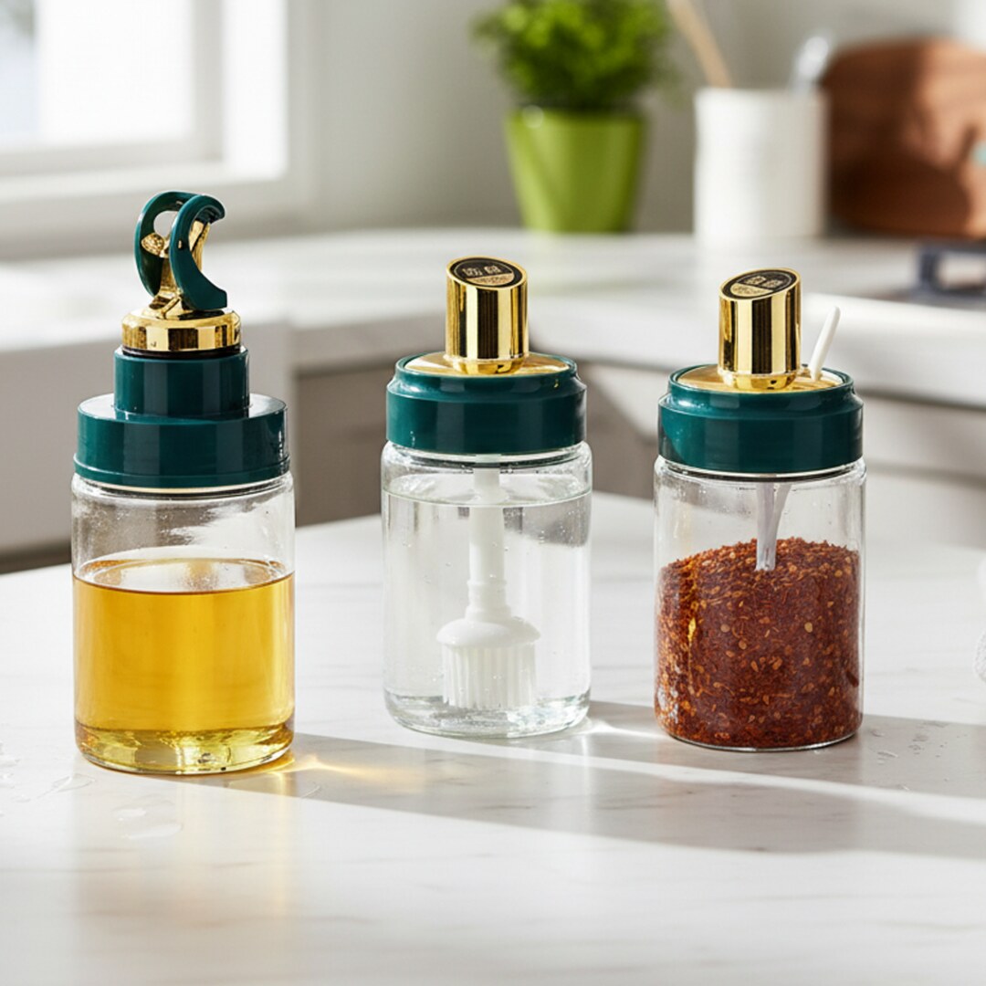 3PCS SET CONDIMENT GLASS BOTTLE 250ML