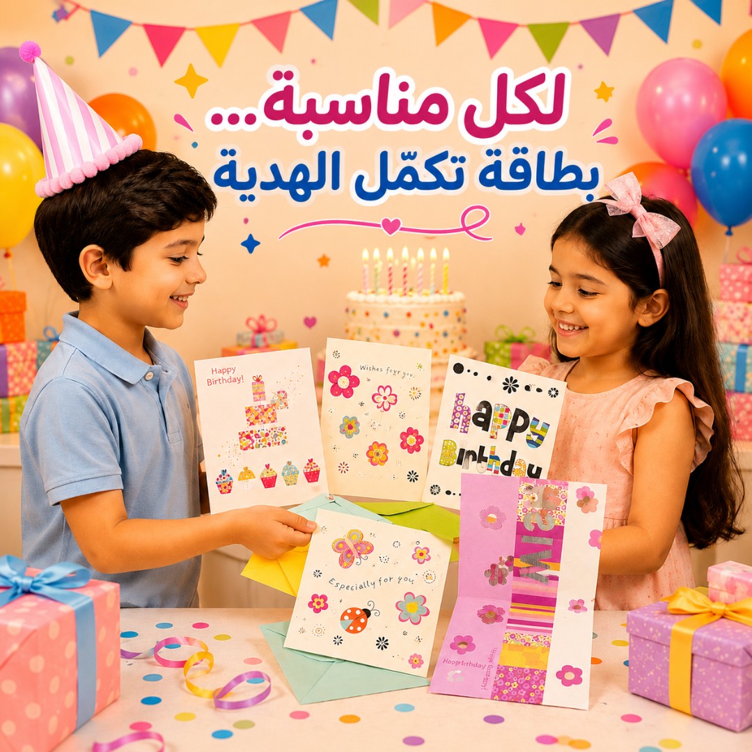 بطاقة تهنئة عيد ميلاد صغيرة بتصميم إبداعي