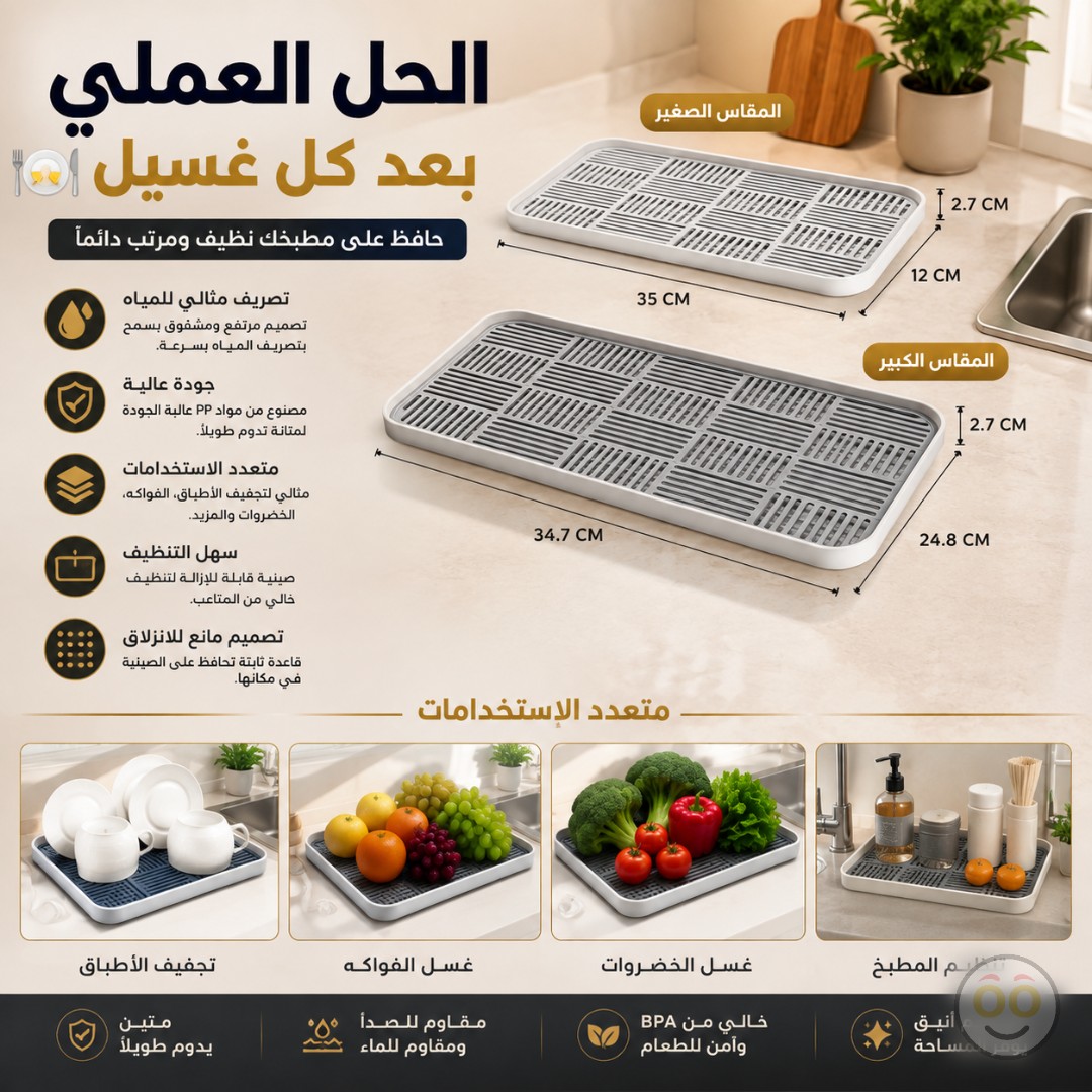 KITCHEN DRAIN STORAGE TRAY DISH