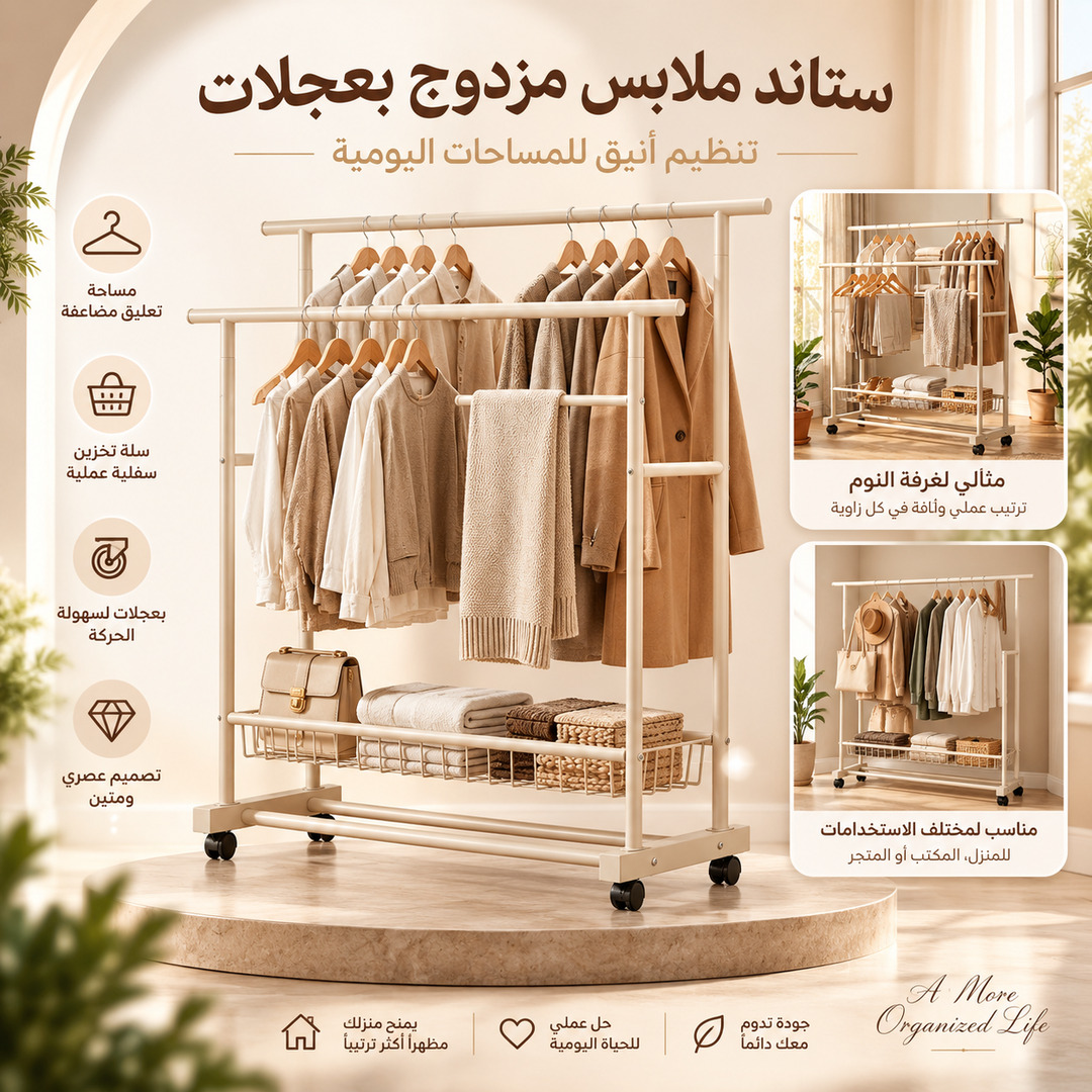 CLOTHES GERMENT RACK WITH WHEEL