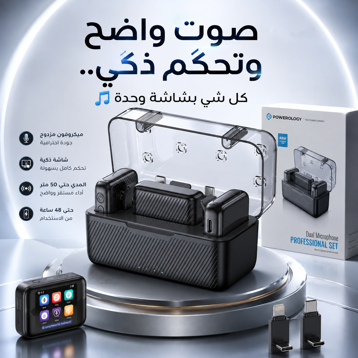 طقم ميكروفون احترافي مزدوج