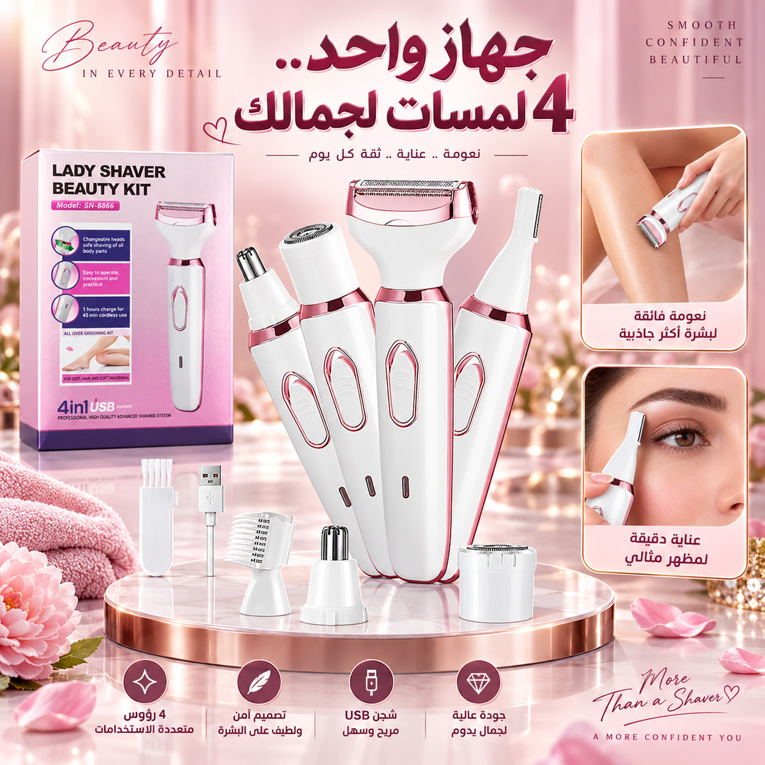 مجموعة ماكينة حلاقة وتجميل للسيدات