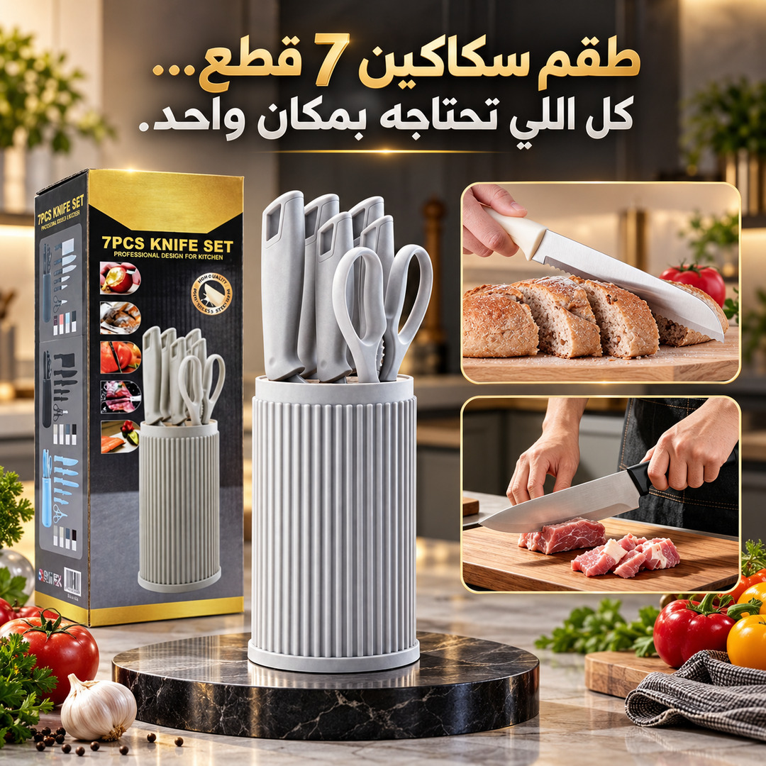 7PCS KITCHEN KNIFE SET HODER